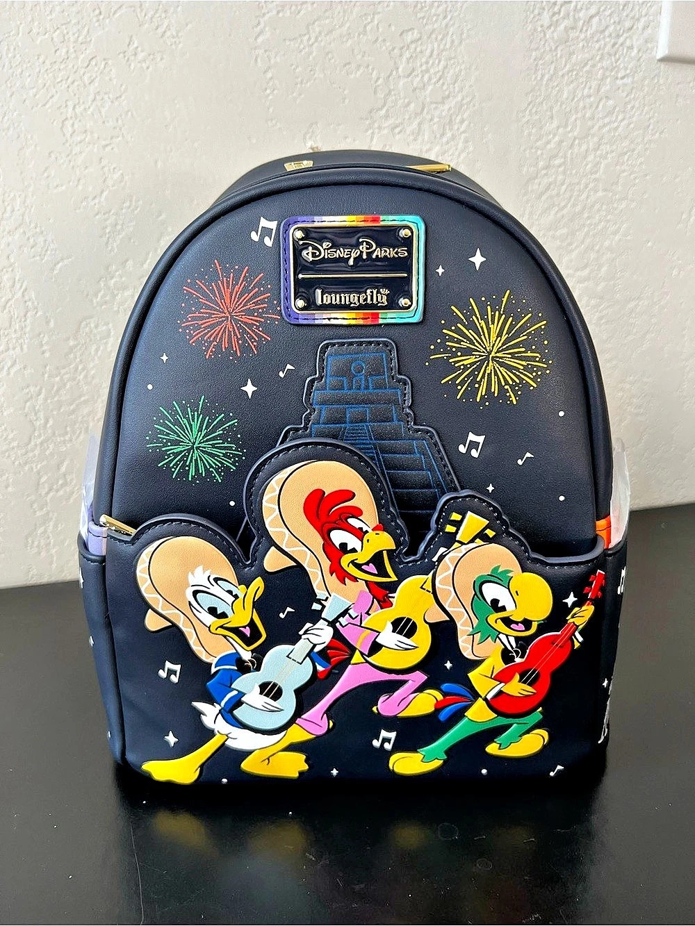 Loungefly Disney Parks EPCOT Three Caballeros Glow in the Dark Mini Backpack NWT